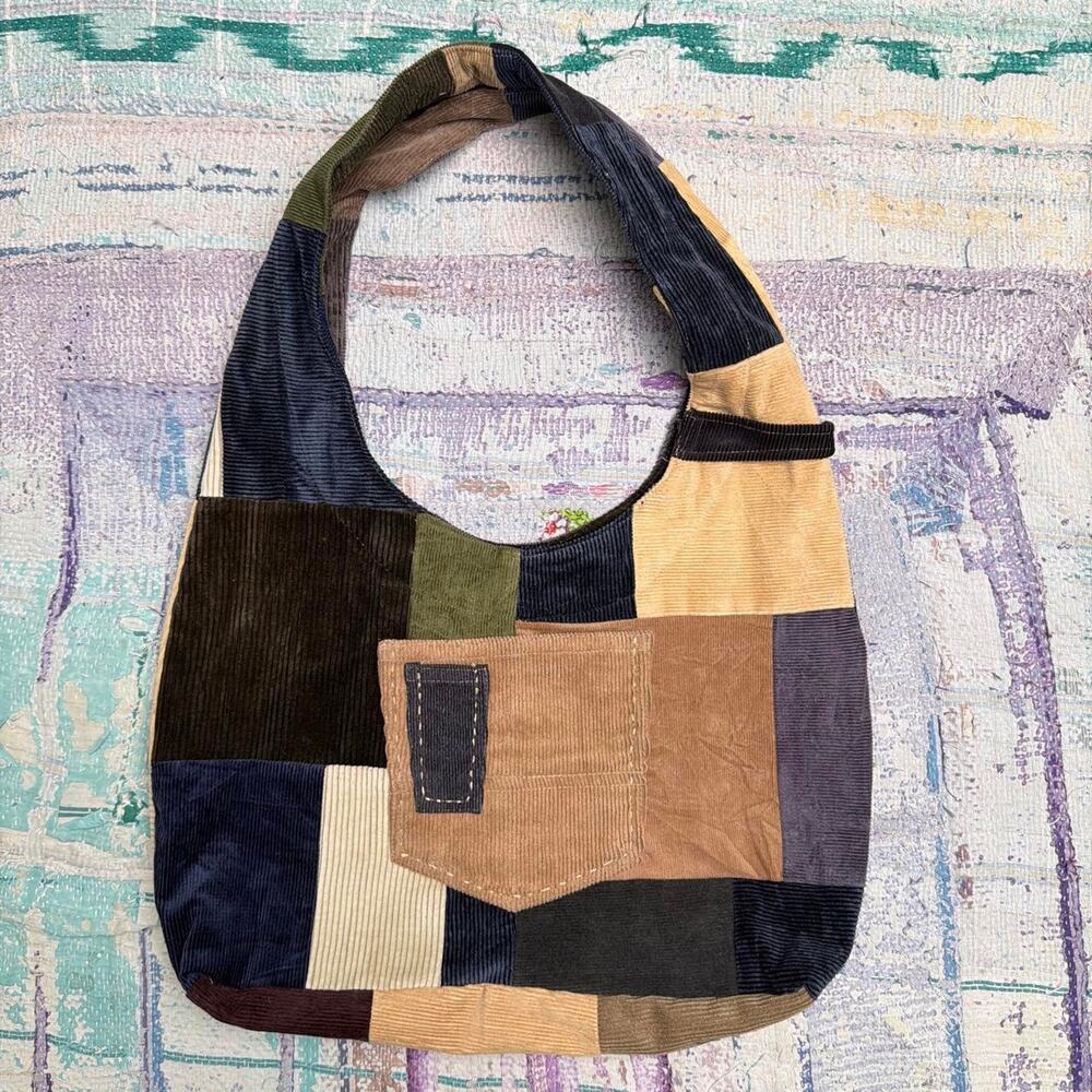 Custom Upcycled patchwork Hobo Bag | Upcycled shoulder bag